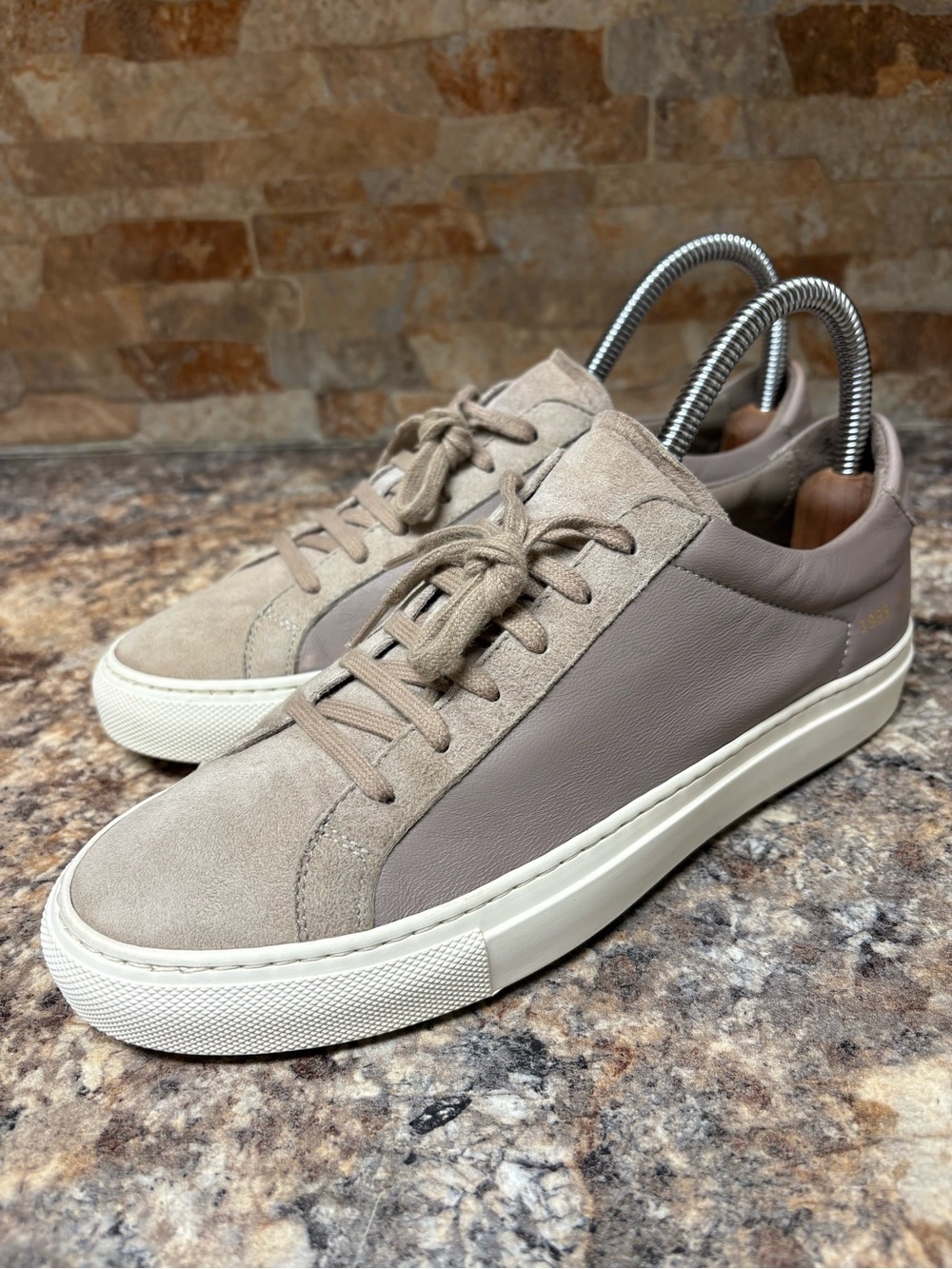 WOMAN by COMMON PROJECTS Retro Low Fluo Leather / Suede Low Top Sneakers